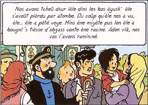 Tintin en Aclot (wallon de Nivelles)