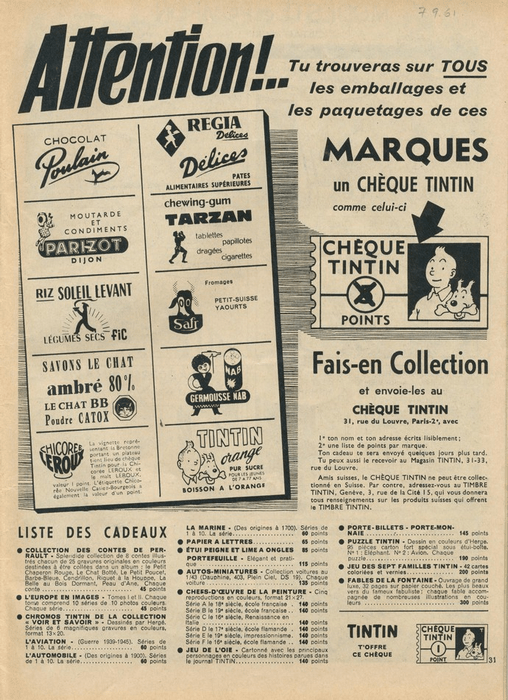 journal Tintin juillet 1961