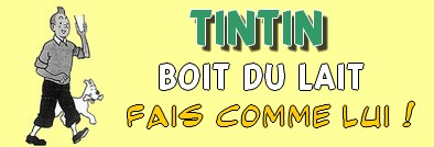 Tintin boit du lait