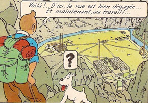 Vue du centre de recherches atomiques de Sbrodj en Syldavie