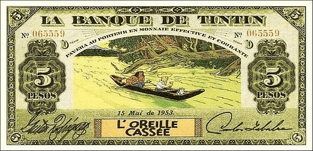 BILLET DE 5 PESOS BANQUE TINTIN 1953 (HORS CIRCULATION)