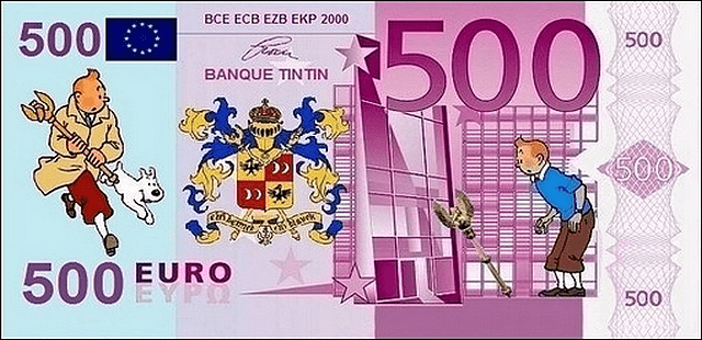 BILLET DE 500 EUROS BANQUE TINTIN (HORS CIRCULATION)