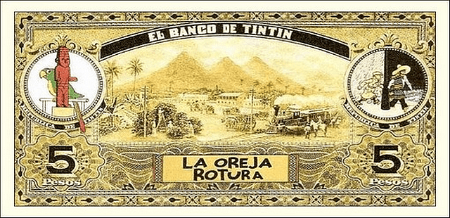 BILLET DE 5 PESOS BANQUE TINTIN (HORS CIRCULATION)