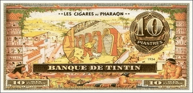 BILLET DE 10 PIASTRES BANQUE TINTIN (HORS CIRCULATION)